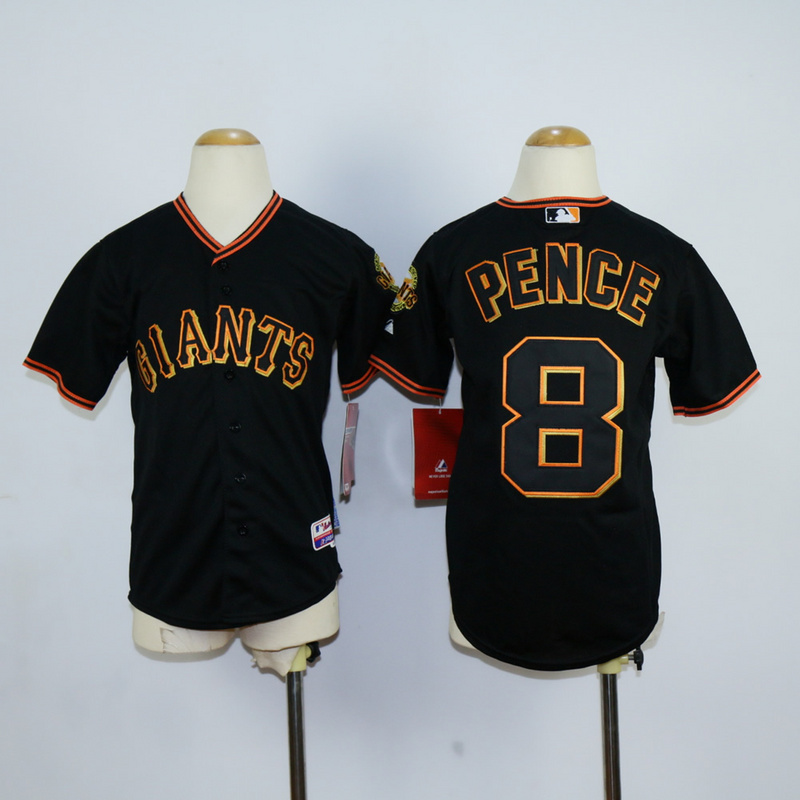Youth San Francisco Giants #8 Pence Black MLB Jerseys